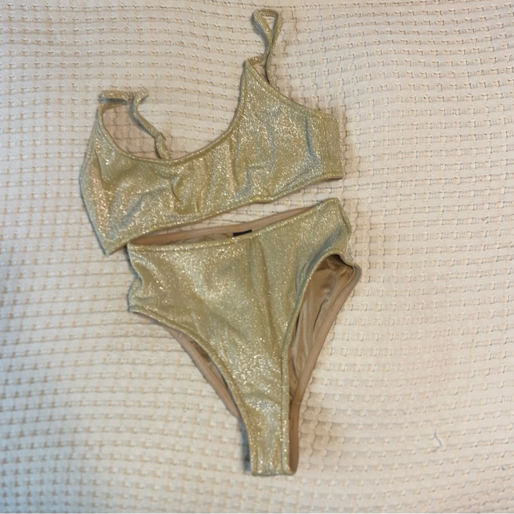 Triangl gold sparkly suit